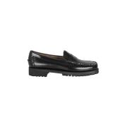 Geborsteld leren mocin Sebago , Black , Dames