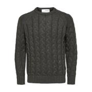 Slhbill LS Knit Cable Crew Neck W - 16086658 Selected Homme , Gray , H...