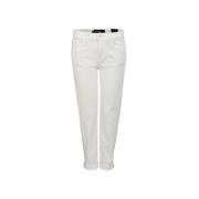 Modieuze witte jeans met lage taille en op maat gemaakte riem Drykorn ...