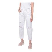 Loszittende Witte Shelter Jeans Drykorn , White , Dames
