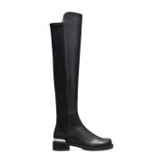 Gedurfd Logo Over-de-Knie Laars Stuart Weitzman , Black , Dames