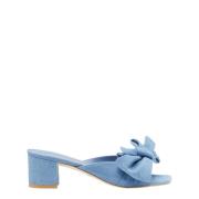 Loveknot Block Slide Mules Stuart Weitzman , Blue , Dames