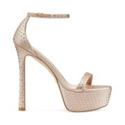 Hollywood Shine Hoge Hak Sandaal Stuart Weitzman , Beige , Dames