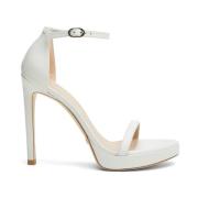 Nudist Disco Hoge Hak Sandalen Stuart Weitzman , White , Dames