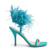 Plume 100 Sandaal met Veren Details Stuart Weitzman , Blue , Dames