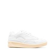 Witte Sneakers met Ingedrukt Logo Jil Sander , White , Dames