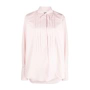 Roze Katoenen Blouse met Plooien Jil Sander , Pink , Dames