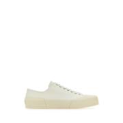 Premium Ivory Canvas Sneakers Jil Sander , White , Heren