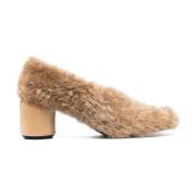 Blokhak Shearling Pumps Cappucino Jil Sander , Brown , Dames