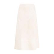 Gestructureerde Midi Rok Jil Sander , White , Dames