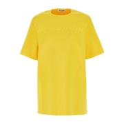 Gele Viscose Blend T-Shirt Jil Sander , Yellow , Dames