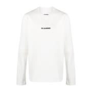 Logo-print Katoenen T-shirt Jil Sander , White , Heren