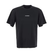 Korte Mouwen T-Shirt, Klassieke Pasvorm Jil Sander , Black , Heren