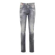 Heren Distressed Logo Piping Skinny Jeans Carlo Colucci , Gray , Heren