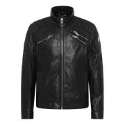 Joker Bikerstijl Leren Jas Carlo Colucci , Black , Heren