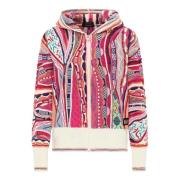 Unieke Gebreide Cardigan met Capuchon Carlo Colucci , Multicolor , Dam...