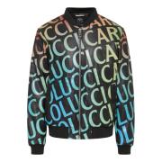 Kleurrijke Logo Lederen Blouson Carlo Colucci , Black , Heren