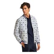 Zomerblouson met logo print colomba Carlo Colucci , White , Heren