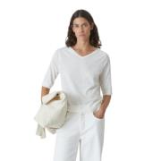 Elegante Witte T-Shirt met Lange Mouwen Closed , White , Dames