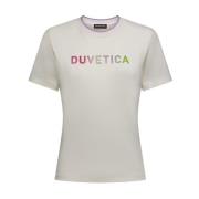 Kleurrijk Logo T-Shirt voor Vrouwen Duvetica , Beige , Dames
