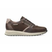 Casual Leren Herensneaker Mephisto , Brown , Heren