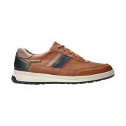 Leren sneaker met relaxte pasvorm Mephisto , Brown , Heren