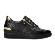 Trudie Dames Sneakers - Wijde pasvorm - Zwart Mephisto , Black , Dames