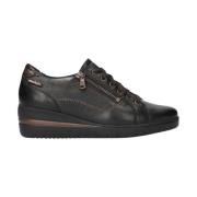 Patsy Dames Sneaker - Zwart Leer - Brede Pasvorm Mephisto , Black , Da...