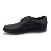 Zwarte Leren Veterschoen voor Heren Mephisto , Black , Heren