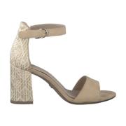 Beige Textiel Hoge Hak Sandalen Tamaris , Beige , Dames