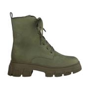 Groene Casual Gesloten Enkellaarsjes Tamaris , Green , Dames