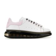 Witte leren sneakers met roze hiel Alexander McQueen , White , Dames
