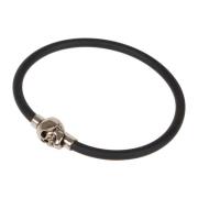 Rubberen Koordschedel Armband Alexander McQueen , Gray , Heren