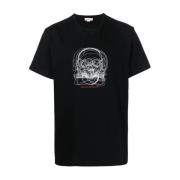 T-shirt met schedelprint - Zwart Alexander McQueen , Black , Heren