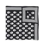 Zwart Zijden Mini Skull Print Sjaal Alexander McQueen , Black , Dames