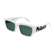 Am0329S-003 Witte zonnebril Alexander McQueen , White , Unisex