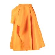 Oranje A-Lijn Midi Rok Alexander McQueen , Orange , Dames