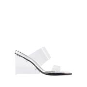 Transparante Leren Hakken Muiltjes Alexander McQueen , White , Dames