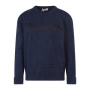 Blauwe Herentrui Ss23 Alexander McQueen , Blue , Heren