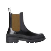 Stack Chelsea Boots, Leer, Moderne Stijl Alexander McQueen , Black , H...