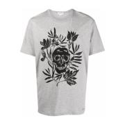 Skull Logo T-Shirt Alexander McQueen , Gray , Heren