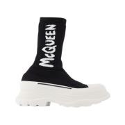 Platform Sneakers in Zwart en Wit Alexander McQueen , Multicolor , Dam...