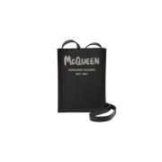 Zwarte Leren Mini Crossbody Tas Alexander McQueen , Black , Dames