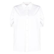 Boxy Pofmouw Popeline Overhemd Alexander McQueen , White , Dames