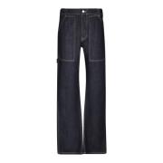 Blauwe Straight-Leg Jeans Alexander McQueen , Blue , Heren