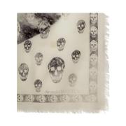 Klassieke Skull Foulard Alexander McQueen , White , Dames