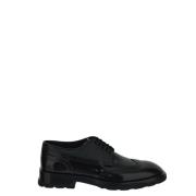 Zwarte Textuur Derby Schoenen Alexander McQueen , Black , Heren