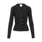 V-Hals Cardigan Allude , Black , Dames