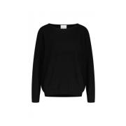 Modieuze Wol-Kasjmier Mix Pullover Allude , Black , Dames