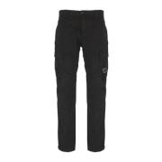 Zwarte Katoenen Tapered Broek met Unieke Details C.p. Company , Black ...